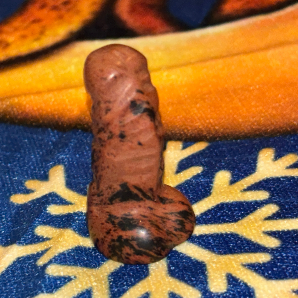 Mahogany Obsidian Phallus Carving