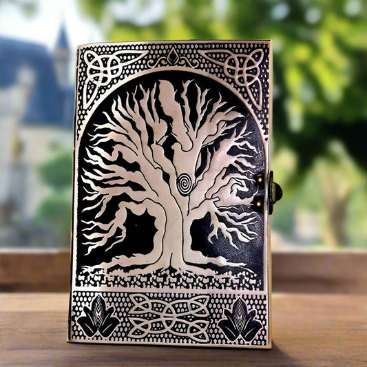 White & Black Tree Of Life Leather Journal