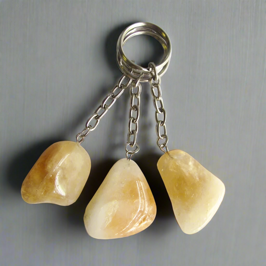 Citrine Tumbled Stone Keyring