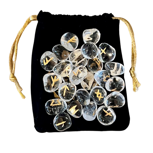 Clear Quartz Runes with Pouch