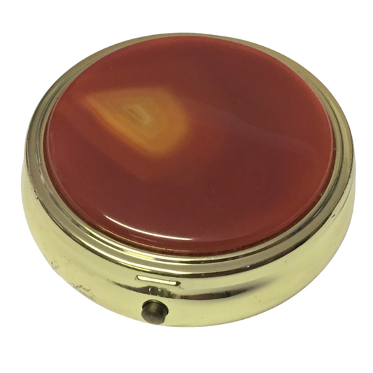Red Agate Pill Box