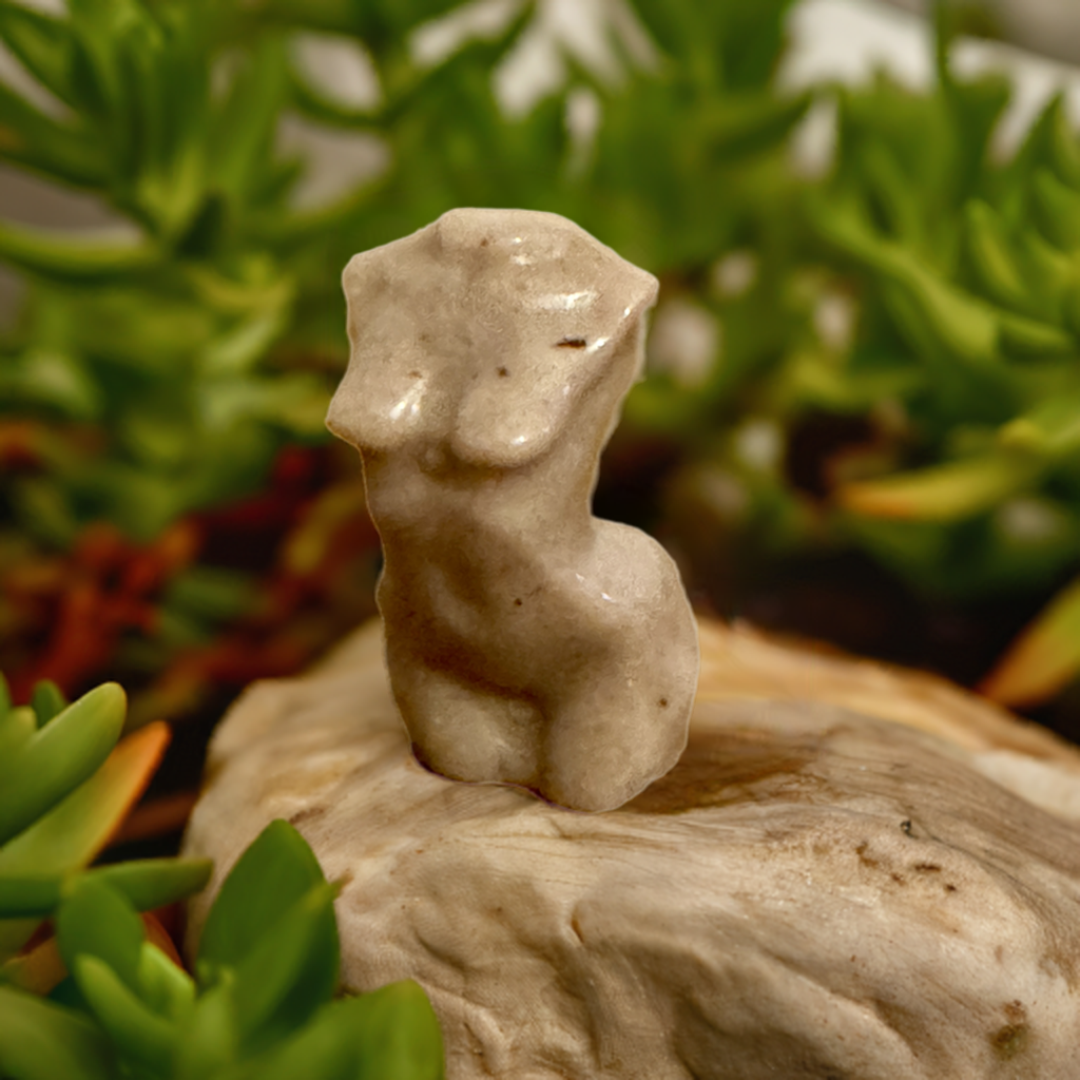 Strawberry Quartz Feminine Torso Carving