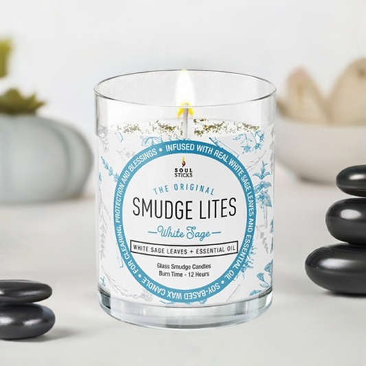 White Sage Smudge Lites Soy Glass Votive Candle