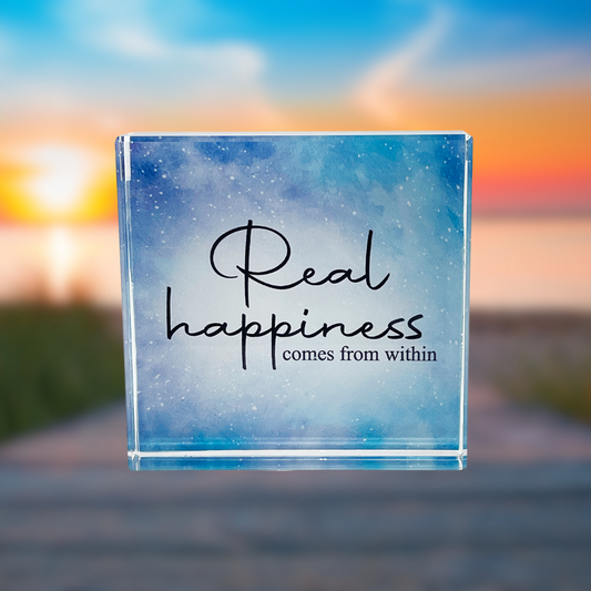 Real Happiness Crystal Block