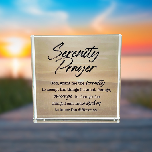 Serenity Prayer Crystal Block